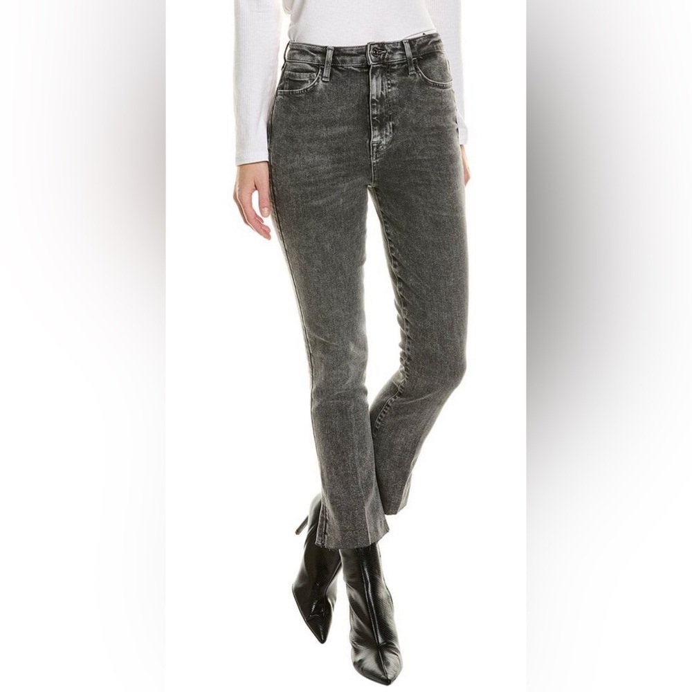 7 For All Mankind Ultra High-Rise Kick Jeans Size 25 Black $218 Retail NWT